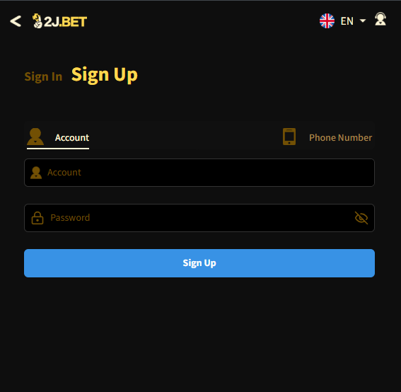 2J.Bet Game Register/Login
