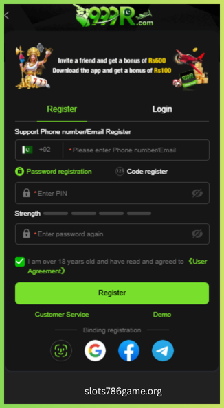 999R Game Register/Login
