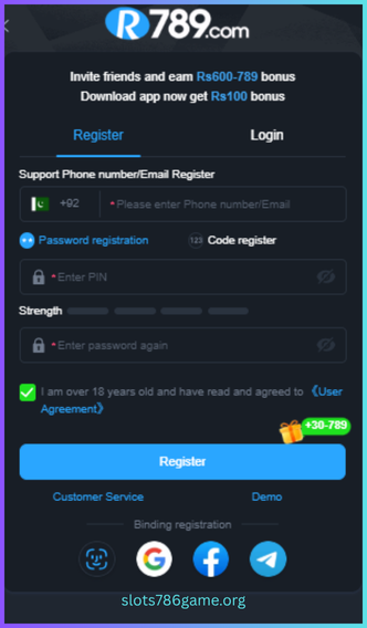 R789 Game Login/Register
