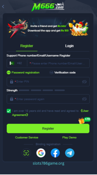 M666 Game Register/Login